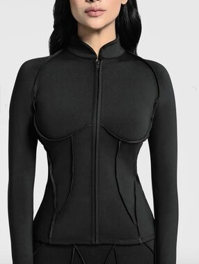 BetterMe Contour Zip-Up Long Sleeve Top Size S